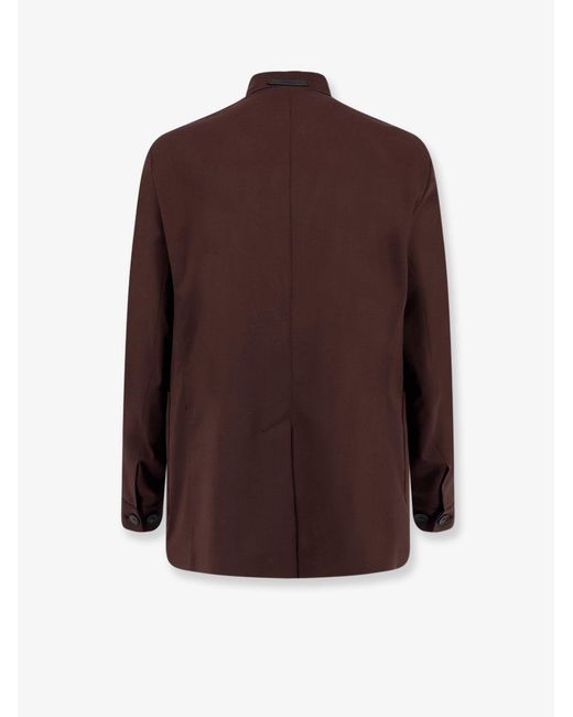 Hevò Brown Caslvecchio Wool Blend Jacket for men