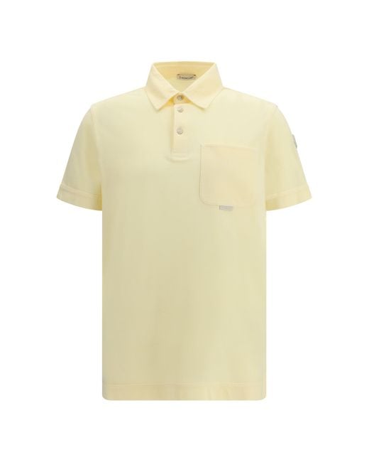 Moncler Yellow Cotton Piquã Polo Shirt for men