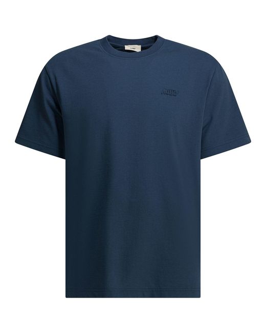 Men's Blue Crew-Neck T-Shirt With Logo