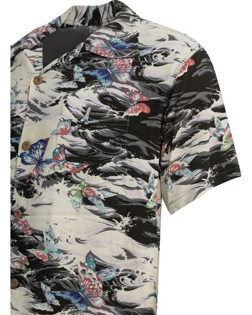 Sun Surf Gray "Butterfly Splash" Casual Shirt for men