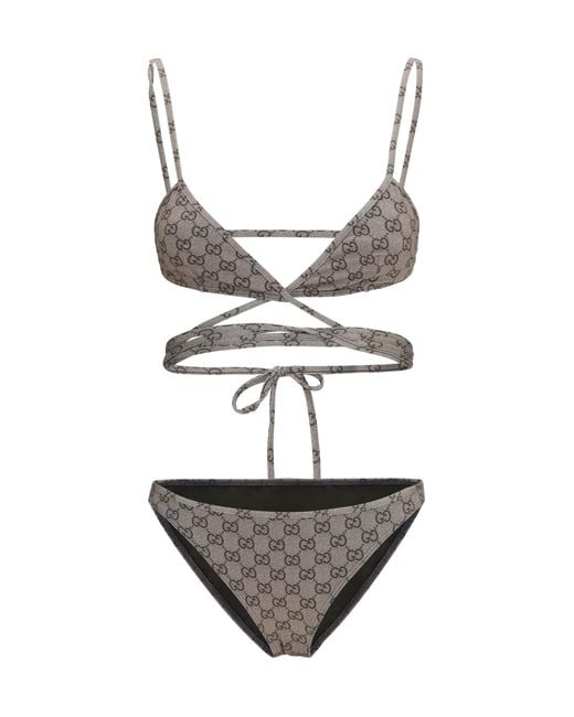 Gucci White Stretch Jersey Bikini