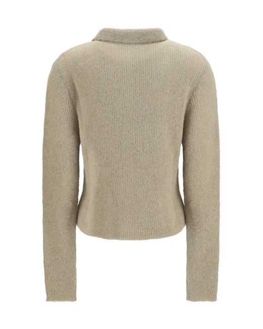 Our Legacy Natural Polo Collar Sweater With Buttons