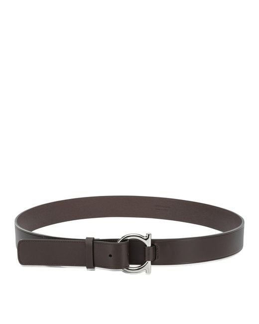Ferragamo Brown "Gancini" Leather Belt for men