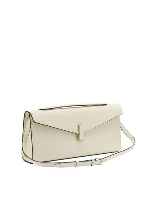 Valextra Natural "Isis" Clutch With Shoulder Strap