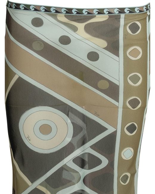 Emilio Pucci Green "Vivara" Long Skirt