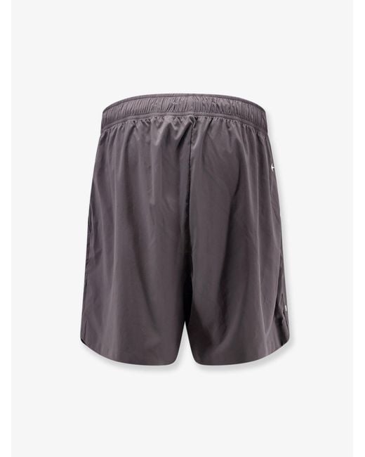 Stone Island Gray Nylon Bermuda Shorts With Embroidered Logo On The Back for men