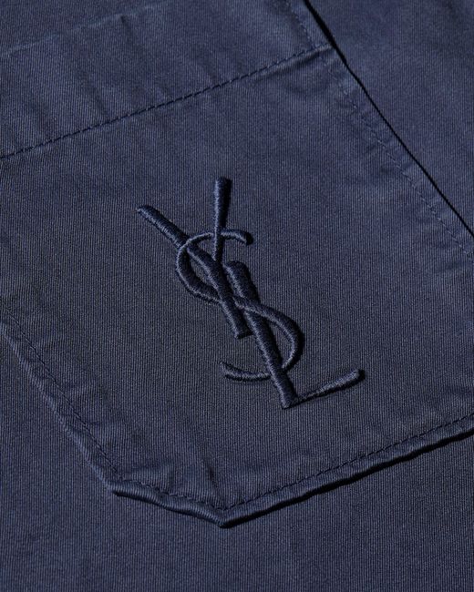 Saint Laurent Blue Cassandre Overshirt Jacket for men