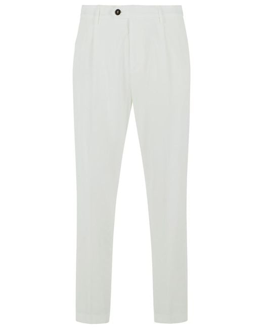 Eleventy White Cotton Pants for men