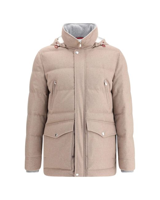 Brunello Cucinelli Natural Cashmere Down Jacket for men