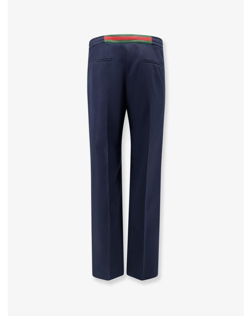 Gucci Blue Technical Panama Trousers for men