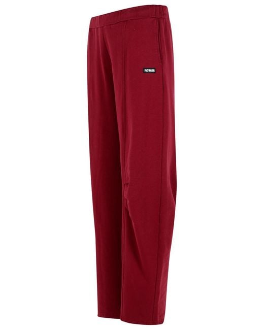 ROTATE BIRGER CHRISTENSEN Red Burgundy Cotton Pants
