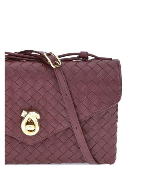 Bottega Veneta Purple Knot Lock Shoulder Bag