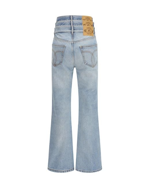 Fiorucci Blue Jeans With Triple-Layer Waist