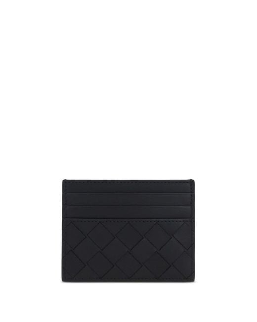 Bottega Veneta Black Intrecciato Leather Cardholder for men