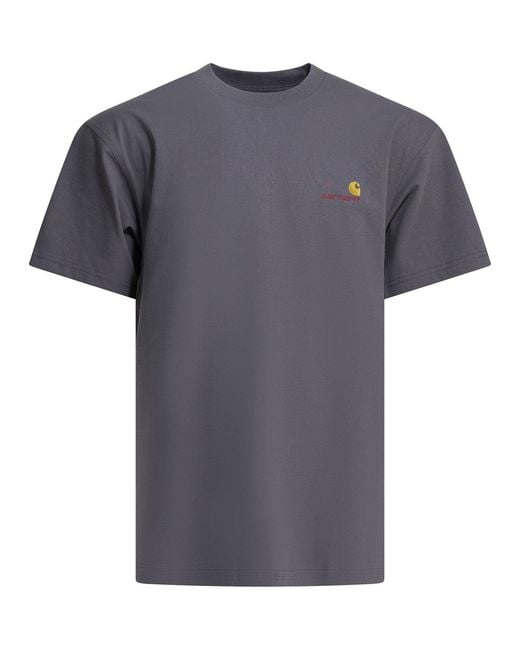 Carhartt Gray "American Script" Crew-Neck T-Shirt for men