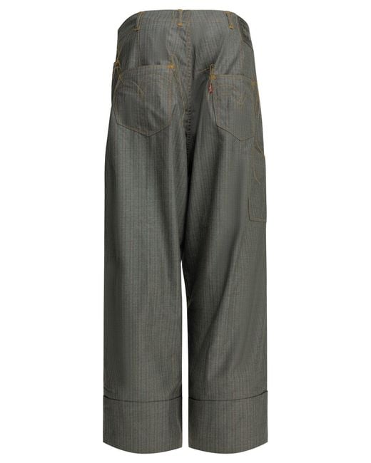 Junya Watanabe Gray Casual Pinstripe Pants