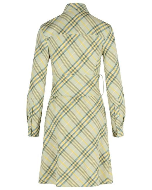 Burberry White 'Check' Linen Dress