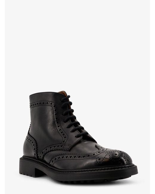 Doucal's Black Triumph Leather Ankle Boots for men