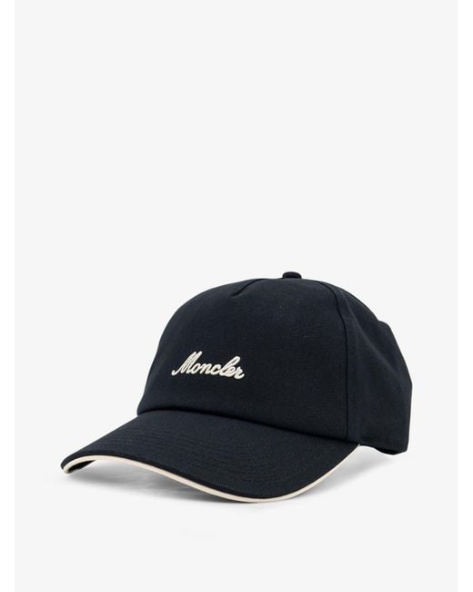 Moncler Blue Cotton Baseball Hat for men