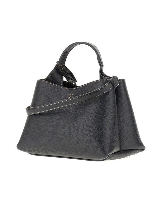 Tod's Black Grain Leather Micro Shopping Bag