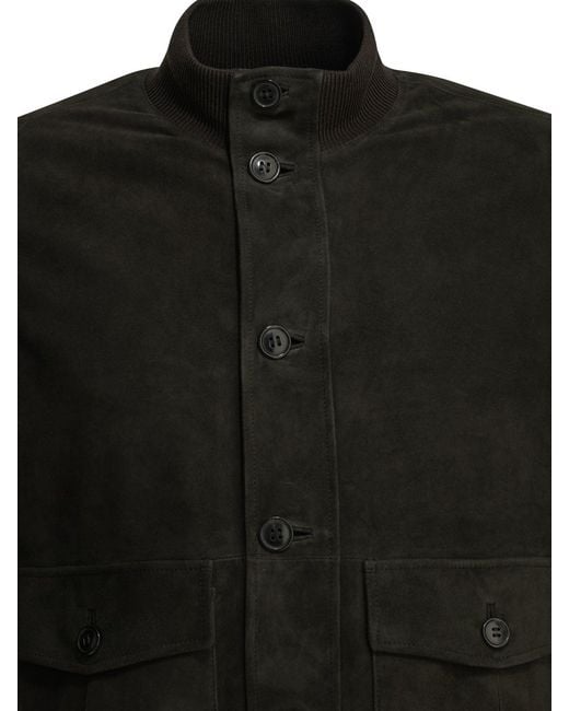 Zegna Black Suede Jacket for men