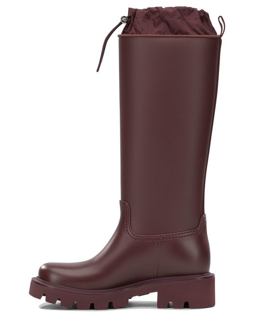 Moncler Red "Kickstream High" Rain Boots