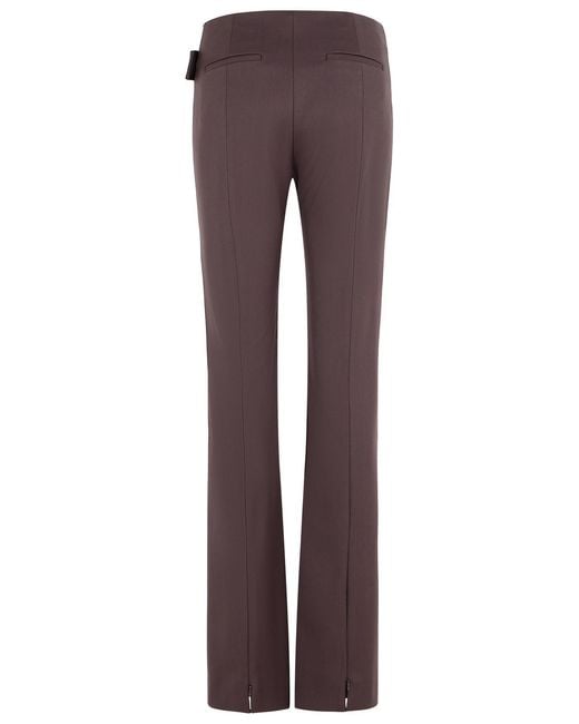 Sportmax Purple 'Banda' Slim Trousers With Asymmetric Belt