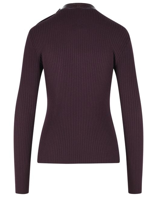 Courreges Purple Burgundy Viscose Blend Sweater