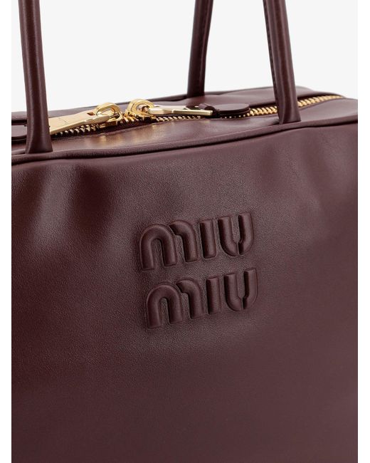 Miu Miu Purple Beau Leather Handbag