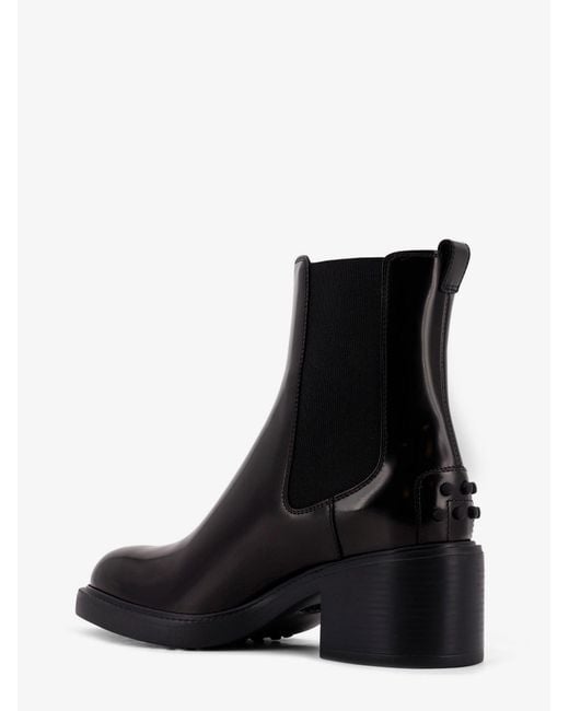Tod's Black Gomma T60 Leather Ankle Boots