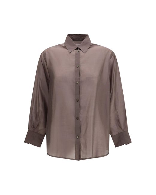 Women's Brown Buttoned Shirt Tortora
