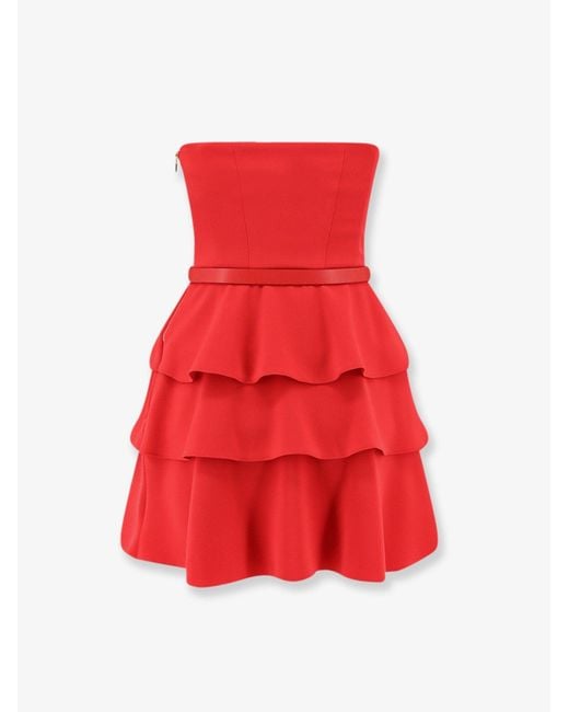 Elisabetta Franchi Red Mini Dress With Bustier Detail