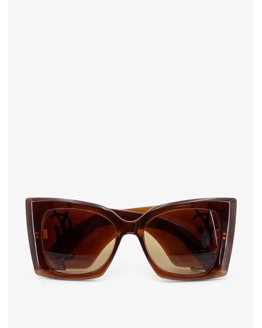 Saint Laurent Brown Blaze Crystal Acetate Sunglasses