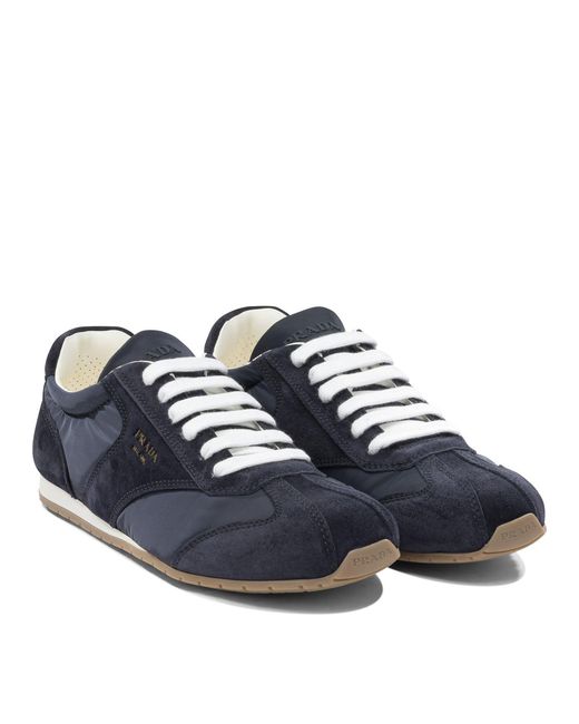 Prada Blue Suede Leather Sneakers for men
