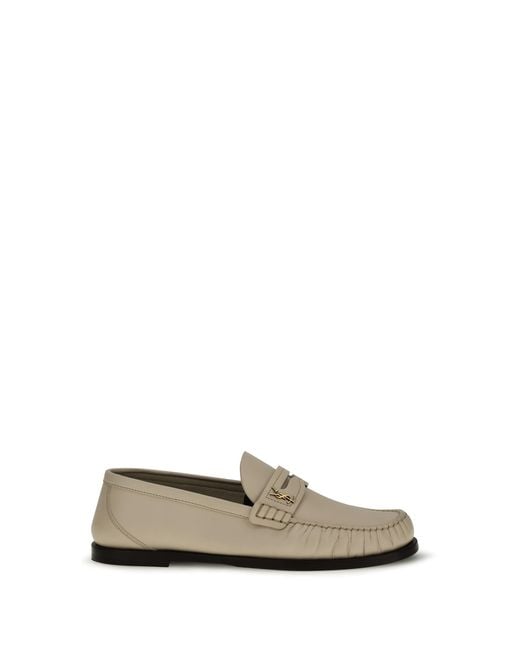 Saint Laurent White Laurent Loafers