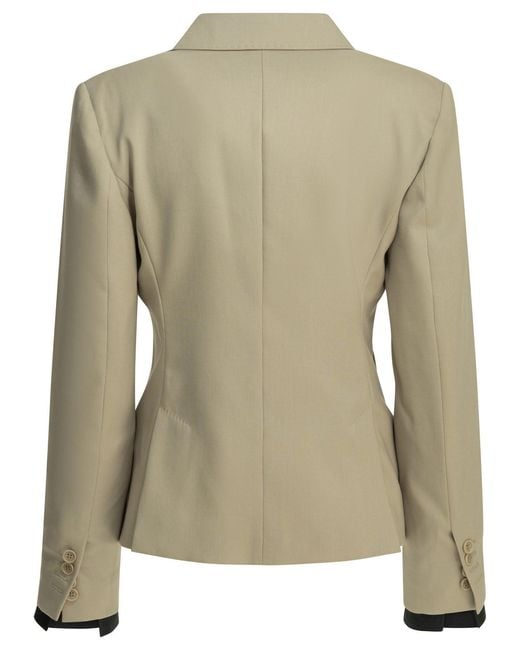 Max Mara Green Virgin Wool Mohair Silk Acetate Polyester Double-Breasted Wool Blazer