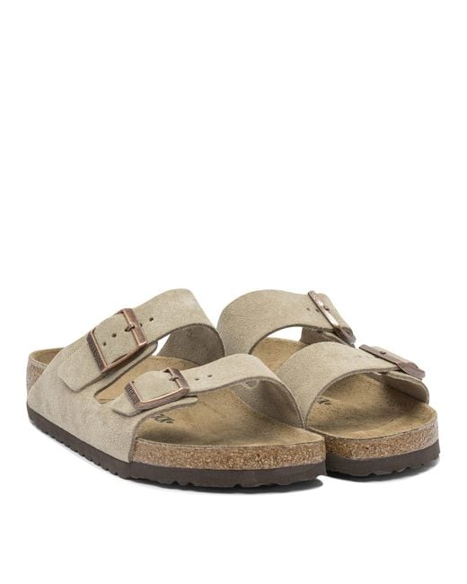 Birkenstock White Suede Arizona Sandals for men