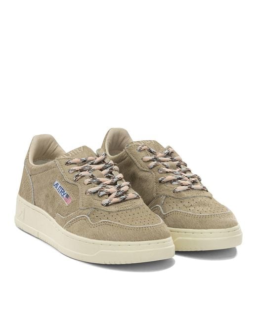Autry Brown Pony Skin Effect "Medalist Low" Sneaker