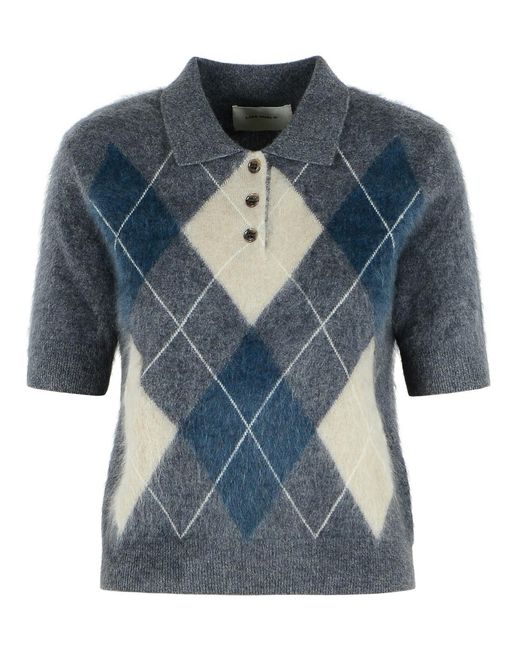 Lisa Yang Blue 'Giovanna' Graphite Cashmere Sweater