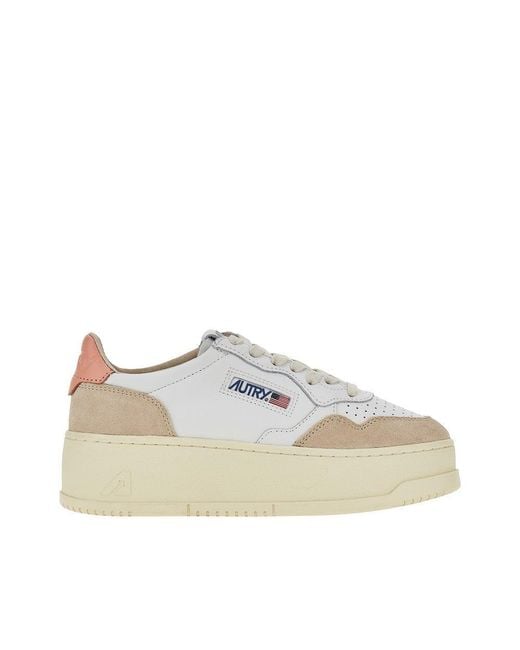 Autry Multicolor Suede And Leather Medalist Platform Sneakers