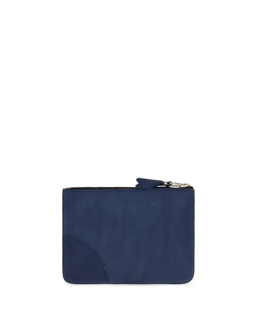 Comme des Garçons Blue Leather Coin Purse for men
