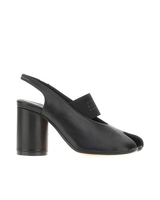 Women's Black Leather Anatomic Numeric Slingback Court Shoes 38