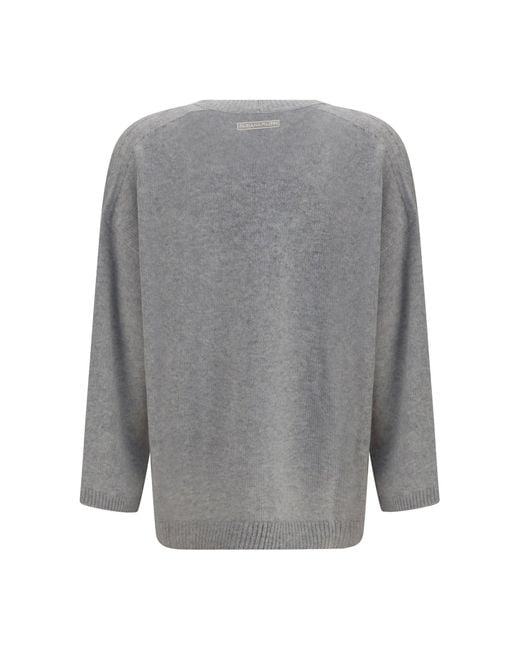 Fabiana Filippi Gray Cashmere Cardigan Granito
