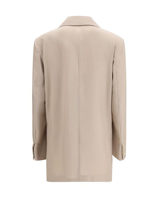Max Mara Natural Single-Breasted Wool-Blend Blazer