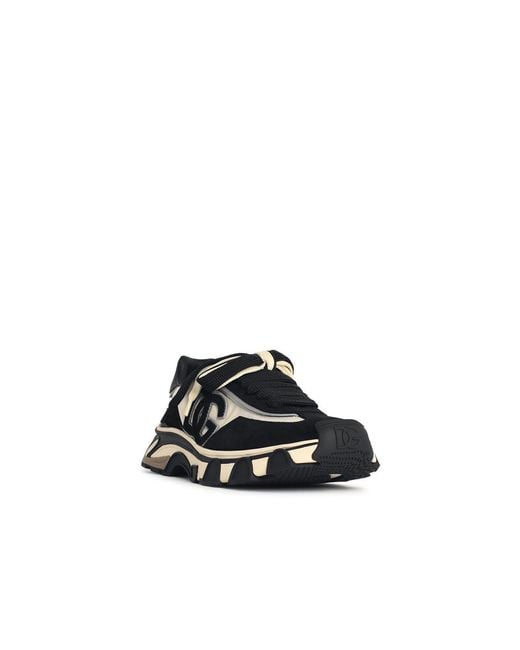 Dolce & Gabbana White 'Airmaster' Ivory And Fabric And Leather Sneakers for men