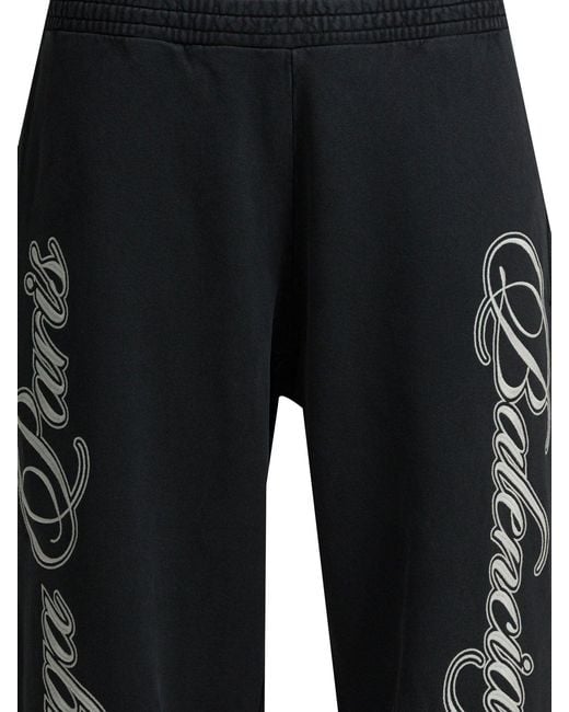 Balenciaga Black "Baggy Cursive" Pants for men