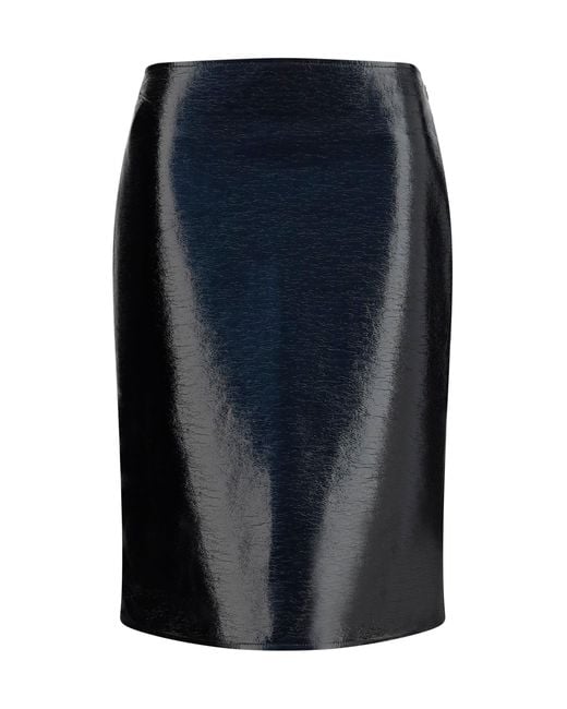Courreges Blue Skirt Vinyl Midi