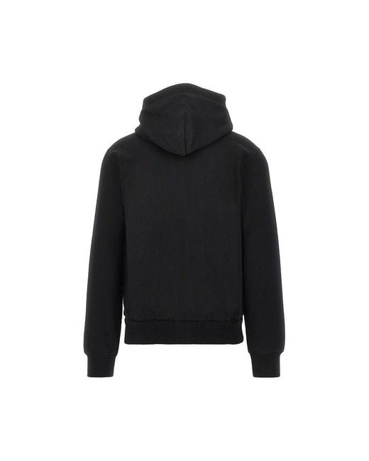Dolce & Gabbana Black Full-Zip Hoodie With Logo Plate for men