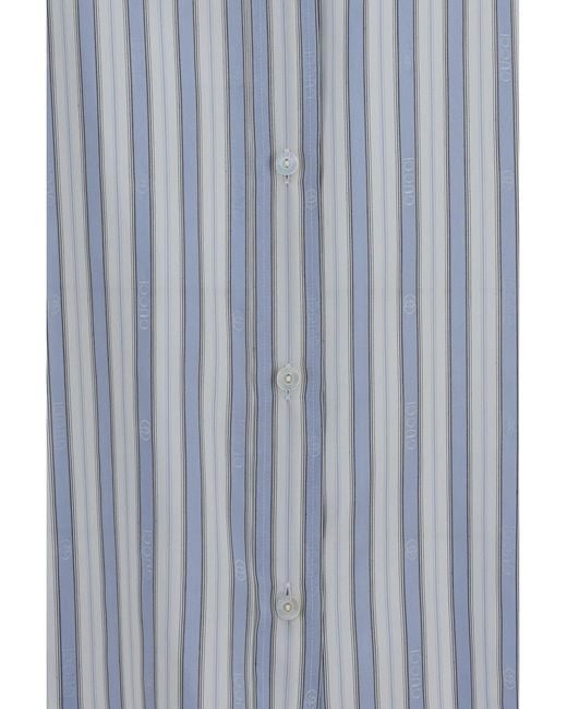 Gucci Blue Baiadera Silk Jacquard Shirt