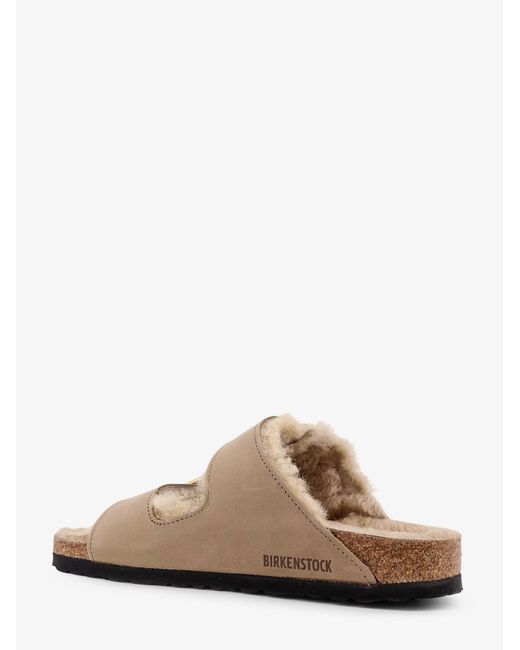 Birkenstock Natural Arizona Big Buckle Shearling Sandals